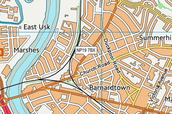 NP19 7BX map - OS VectorMap District (Ordnance Survey)