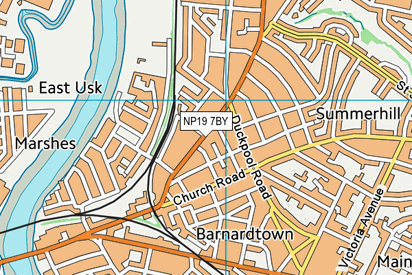 NP19 7BY map - OS VectorMap District (Ordnance Survey)