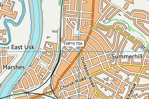 NP19 7DA map - OS VectorMap District (Ordnance Survey)