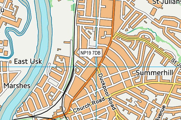 NP19 7DB map - OS VectorMap District (Ordnance Survey)