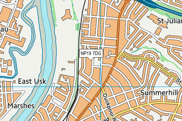 NP19 7DG map - OS VectorMap District (Ordnance Survey)