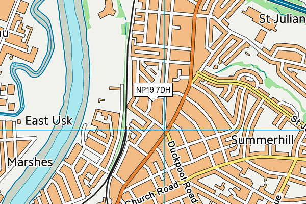 NP19 7DH map - OS VectorMap District (Ordnance Survey)
