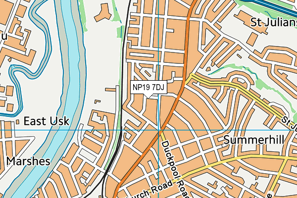 NP19 7DJ map - OS VectorMap District (Ordnance Survey)