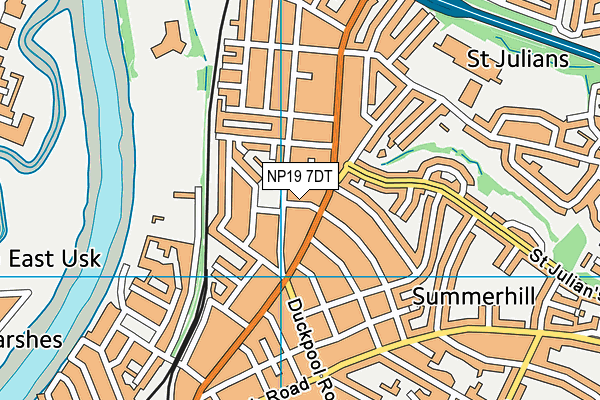 NP19 7DT map - OS VectorMap District (Ordnance Survey)