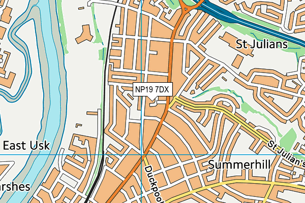 NP19 7DX map - OS VectorMap District (Ordnance Survey)