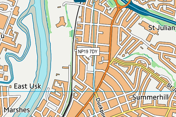 NP19 7DY map - OS VectorMap District (Ordnance Survey)