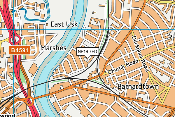 NP19 7ED map - OS VectorMap District (Ordnance Survey)