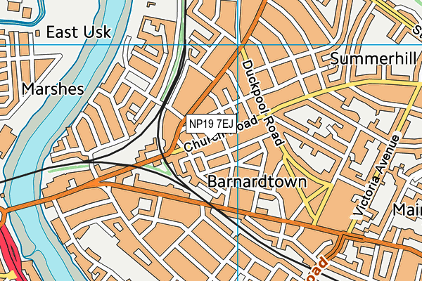 NP19 7EJ map - OS VectorMap District (Ordnance Survey)