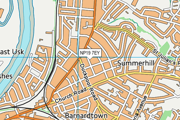 NP19 7EY map - OS VectorMap District (Ordnance Survey)