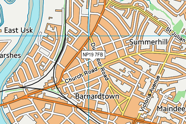 NP19 7FB map - OS VectorMap District (Ordnance Survey)