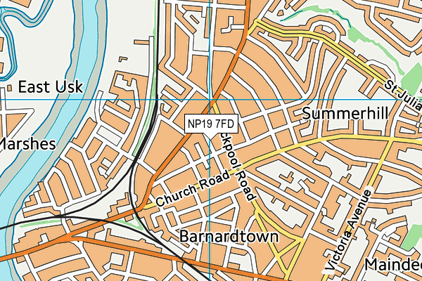 NP19 7FD map - OS VectorMap District (Ordnance Survey)