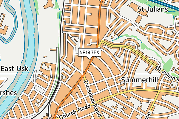 NP19 7FX map - OS VectorMap District (Ordnance Survey)