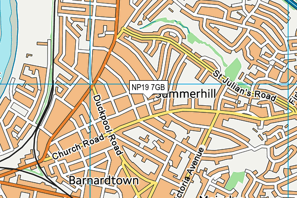 NP19 7GB map - OS VectorMap District (Ordnance Survey)