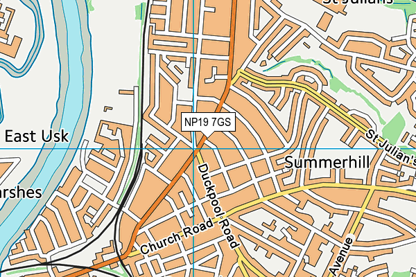 NP19 7GS map - OS VectorMap District (Ordnance Survey)