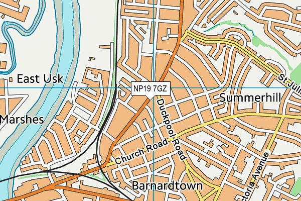 NP19 7GZ map - OS VectorMap District (Ordnance Survey)