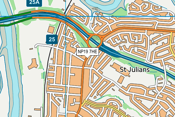 NP19 7HE map - OS VectorMap District (Ordnance Survey)