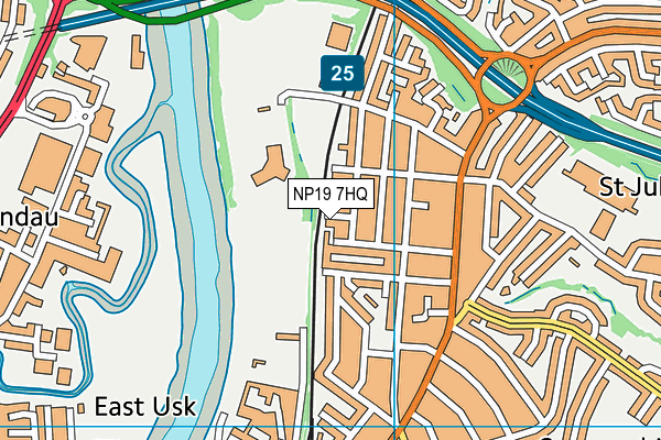 NP19 7HQ map - OS VectorMap District (Ordnance Survey)