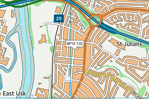 NP19 7JG map - OS VectorMap District (Ordnance Survey)