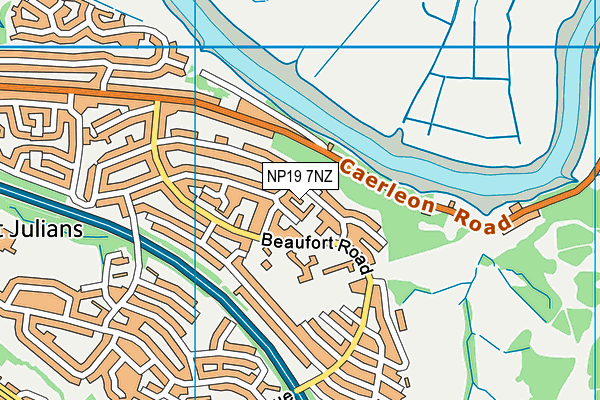 NP19 7NZ map - OS VectorMap District (Ordnance Survey)