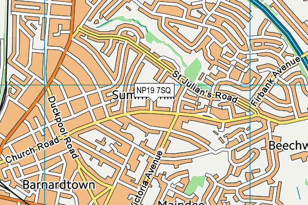 NP19 7SQ map - OS VectorMap District (Ordnance Survey)