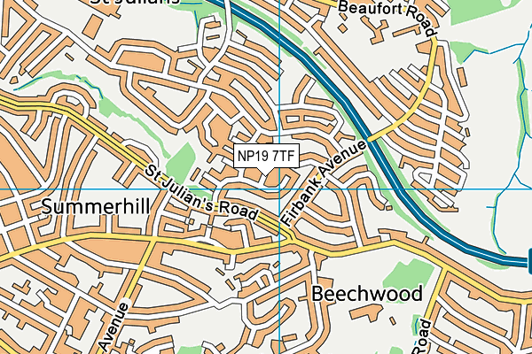 NP19 7TF map - OS VectorMap District (Ordnance Survey)