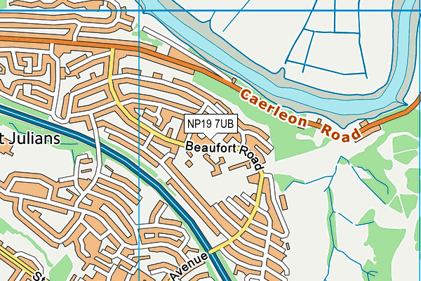 St Julians Primary map (NP19 7UB) - OS VectorMap District (Ordnance Survey)