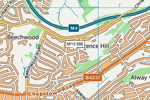 NP19 8BB map - OS VectorMap District (Ordnance Survey)
