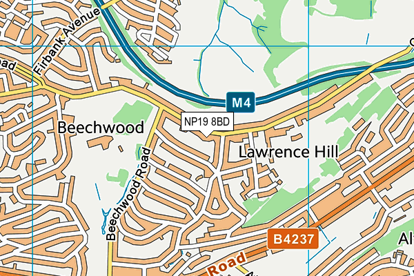 NP19 8BD map - OS VectorMap District (Ordnance Survey)