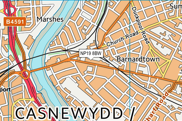 NP19 8BW map - OS VectorMap District (Ordnance Survey)