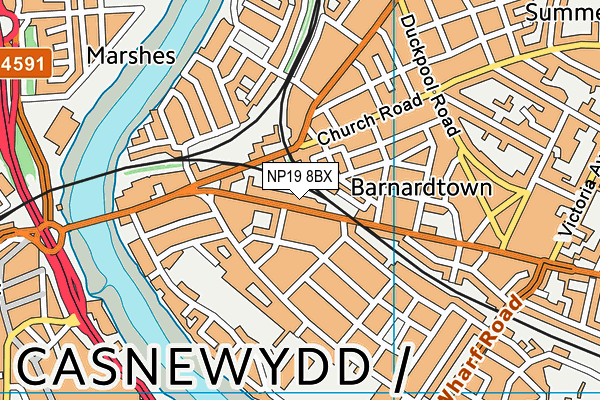 NP19 8BX map - OS VectorMap District (Ordnance Survey)