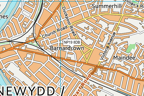 NP19 8DB map - OS VectorMap District (Ordnance Survey)