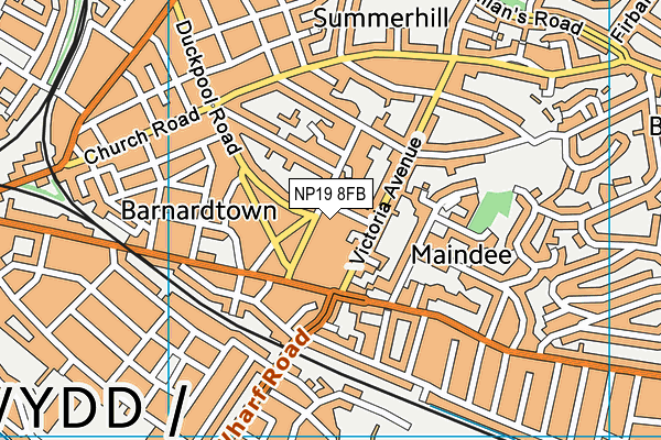 NP19 8FB map - OS VectorMap District (Ordnance Survey)