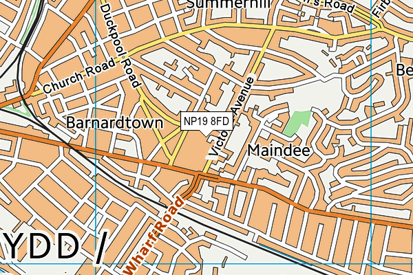 NP19 8FD map - OS VectorMap District (Ordnance Survey)