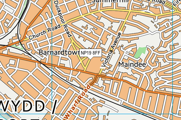 NP19 8FF map - OS VectorMap District (Ordnance Survey)