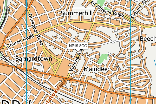 NP19 8GG map - OS VectorMap District (Ordnance Survey)
