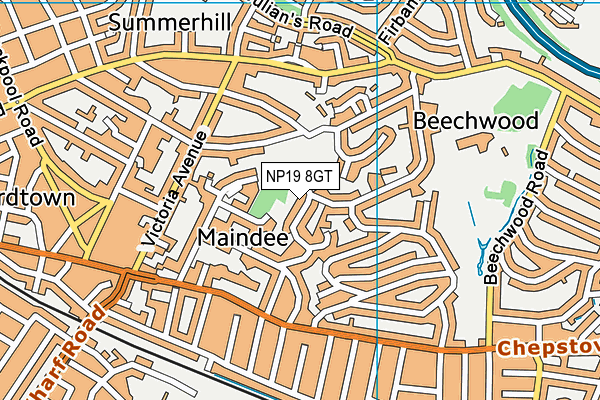 NP19 8GT map - OS VectorMap District (Ordnance Survey)