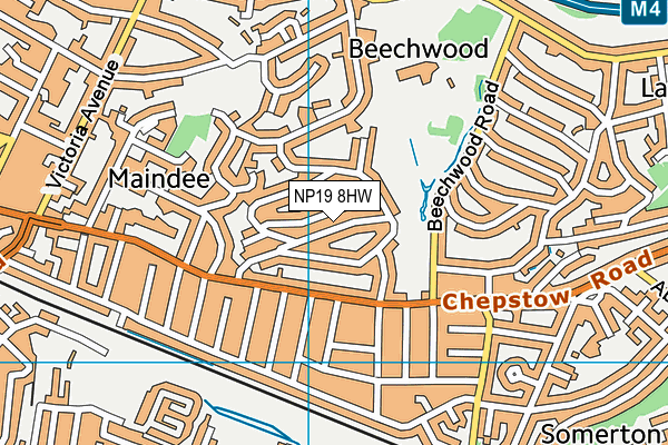 NP19 8HW map - OS VectorMap District (Ordnance Survey)