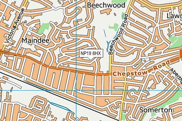 NP19 8HX map - OS VectorMap District (Ordnance Survey)