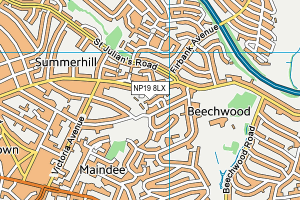 NP19 8LX map - OS VectorMap District (Ordnance Survey)