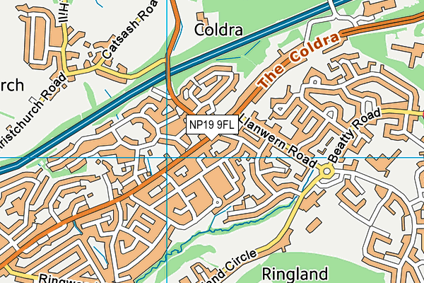 NP19 9FL map - OS VectorMap District (Ordnance Survey)