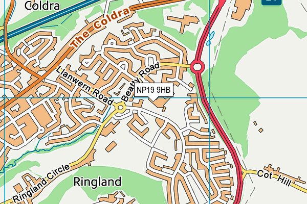 Milton Primary School map (NP19 9HB) - OS VectorMap District (Ordnance Survey)