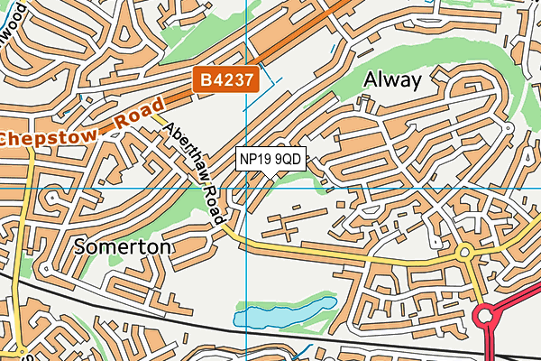 NP19 9QD map - OS VectorMap District (Ordnance Survey)