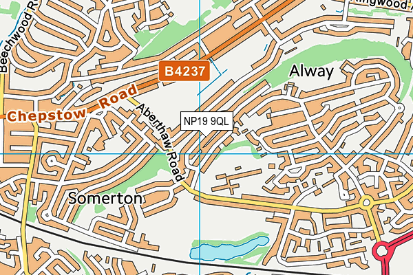 NP19 9QL map - OS VectorMap District (Ordnance Survey)