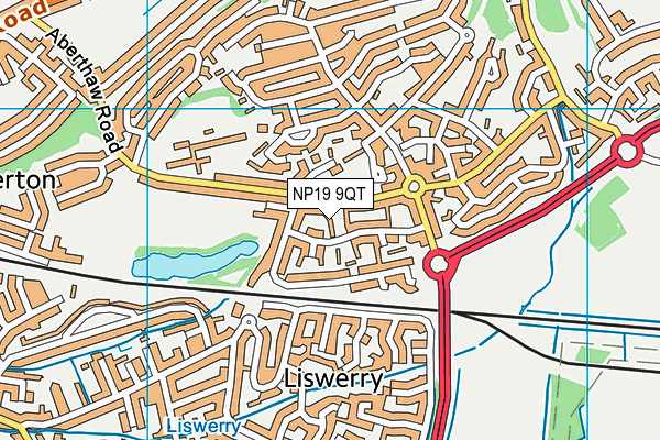 NP19 9QT map - OS VectorMap District (Ordnance Survey)