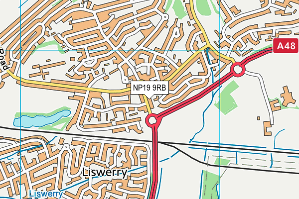 NP19 9RB map - OS VectorMap District (Ordnance Survey)