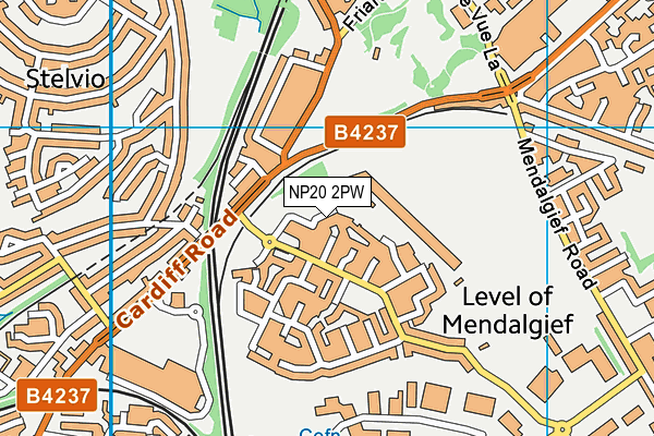 NP20 2PW map - OS VectorMap District (Ordnance Survey)