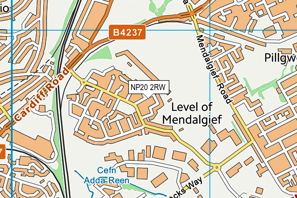 NP20 2RW map - OS VectorMap District (Ordnance Survey)