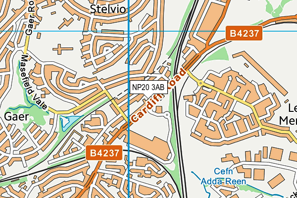 NP20 3AB map - OS VectorMap District (Ordnance Survey)