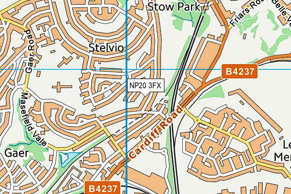 NP20 3FX map - OS VectorMap District (Ordnance Survey)
