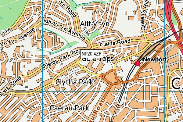 NP20 4ZF map - OS VectorMap District (Ordnance Survey)